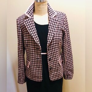 Spenser Jeremy Blazer and Dress Set Pink & Black  Houndstooth Sz 10 (2 pieces)